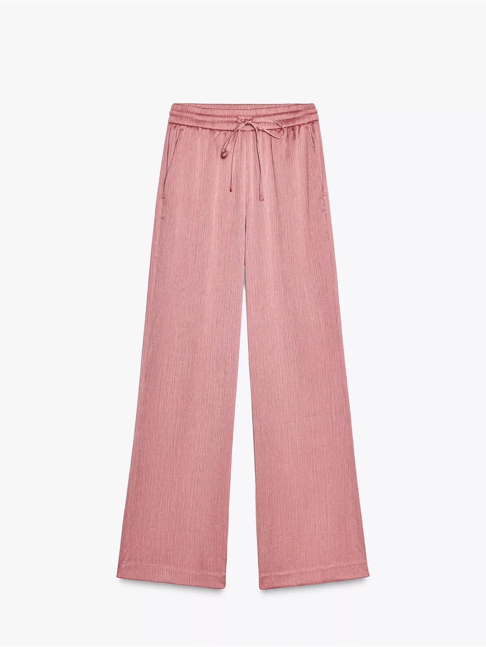 NWOT Zara Wrinkle Look Drawstring Pant in Marsala Size M
